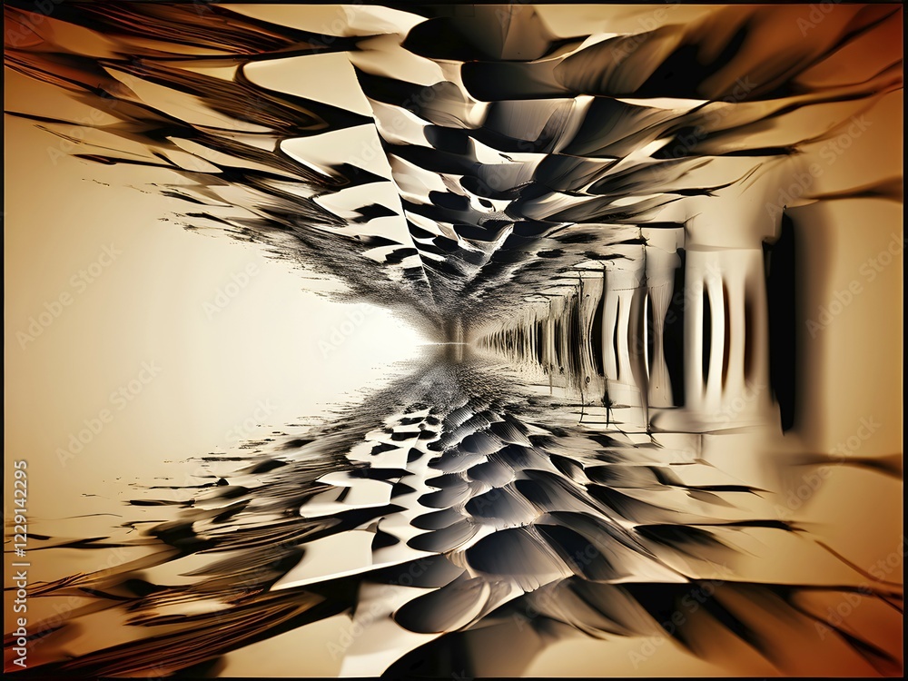 Poster ai generated sequence of photos transitioning through a range of digital distortions symbolizing the