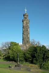 Obraz premium Calton Hill with Nelson Monument, Edinburgh, Scotland, United Kingdom, Europe