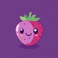 Fototapeta premium very cute yummy logo, purple background, clean