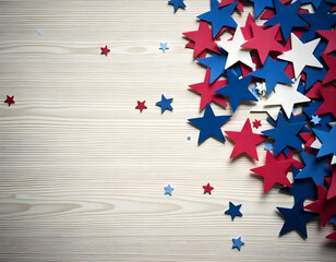 stars, blue red star on white backside, fourth of july background, american flag on white wooden backside