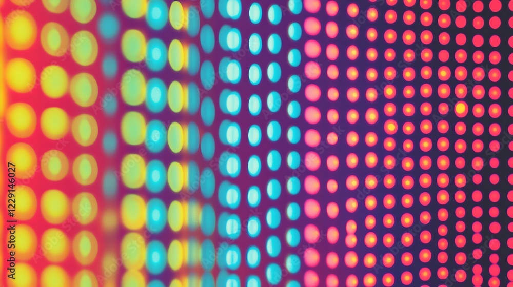Poster vibrant abstract background with colorful led light patterns in a modern digital display
