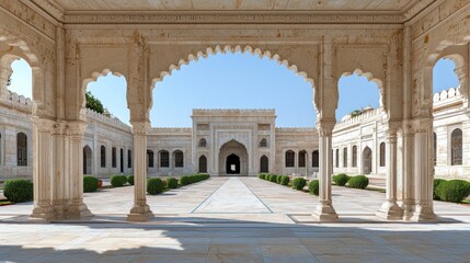 Fototapeta premium Ancient Stone Palace Courtyard Architecture