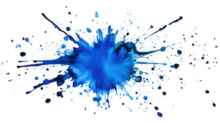 Fototapeta premium Blue paint splashing on transparent background. Transparent background