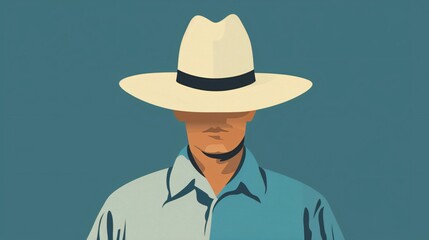 Amish Man Character Flat Vector Illustration