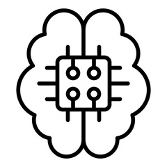 Brain Implant line icon