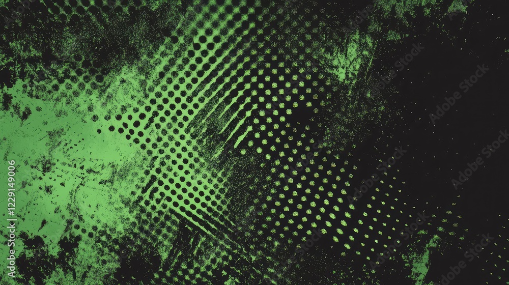Aufkleber abstract green and black background texture with halftone dots and grunge effects suitable for vario