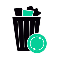 Trash Removal – Trash Bin and Waste Representing Efficient Waste Disposal and Clean, Organized Spaces for Your Home or Office. Vector illustration.