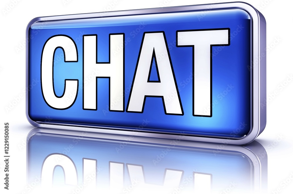 Poster high resolution 3d rendering of a chat icon
