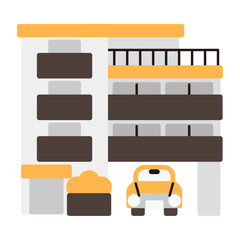 シンプルなマンションのアイコン