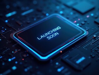 Modern Sleek Tech Product Launch Futuristic Card with Blank Image Slot