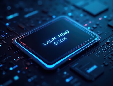 Modern Sleek Tech Product Launch Futuristic Card with Blank Image Slot
