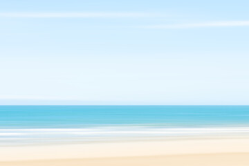 ぼやけた夏の海辺の風景