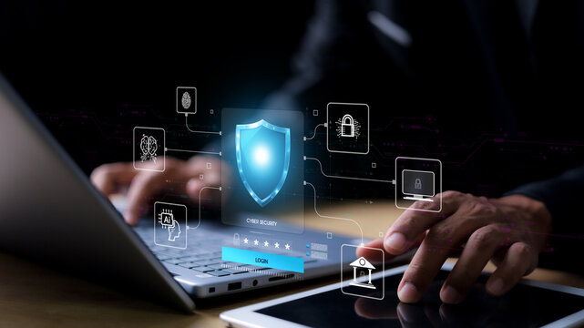cyber security concept, Login, User, identification information security and encryption, secure Internet access, cybersecurity, secure access to user's personal information,