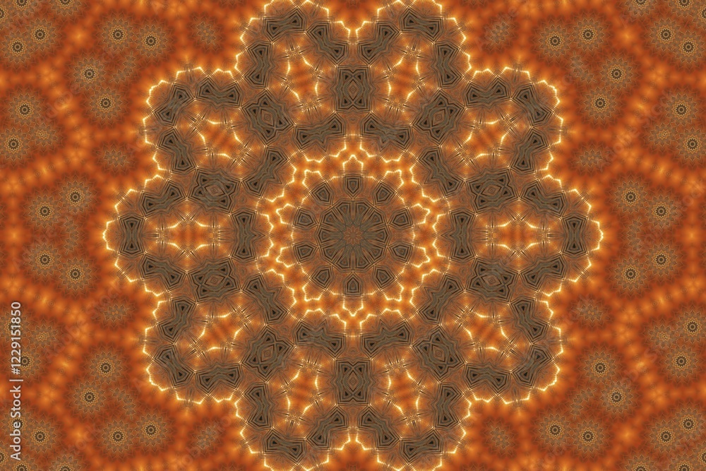 Poster Background with abstract orange concentric pattern