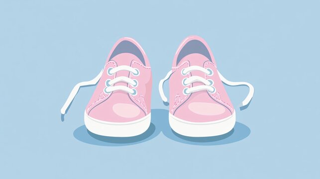 Cute Baby Pink Toddler Shoes Vector Design