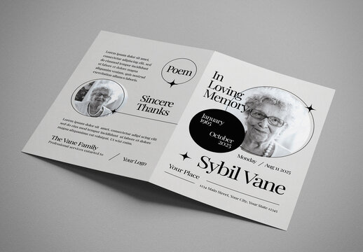 Grey Modern Funeral Program