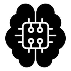 Brain Implant glyph icon