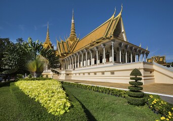 Throne hall, Preah Tineang Tevea Vinichhay, coronation hall, Royal Palace, Phnom Penh, Cambodia,...
