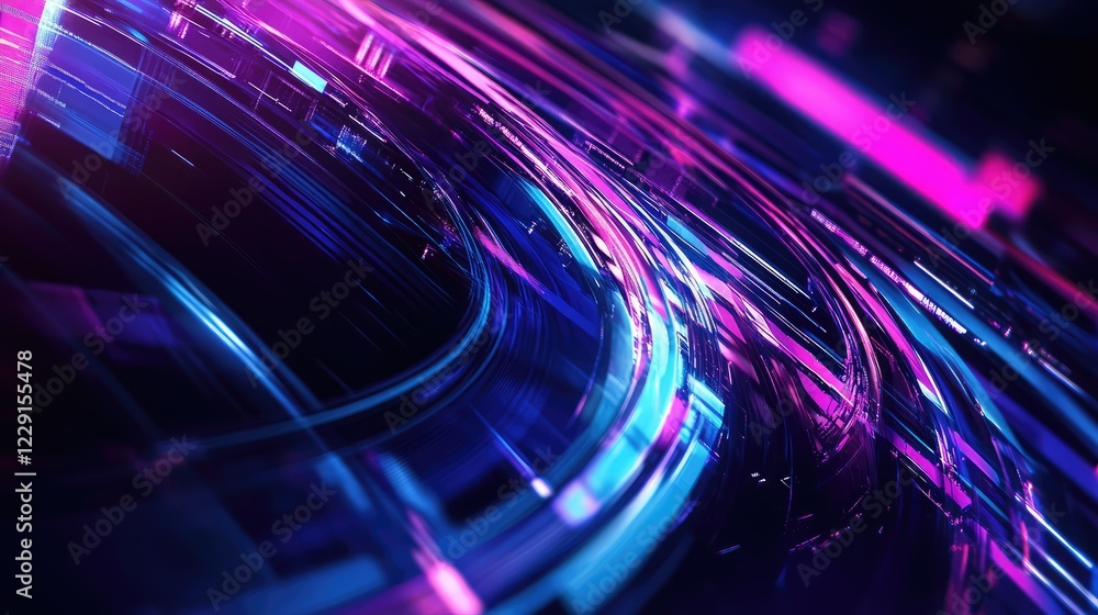 Poster dynamic swirls of light and color in a futuristic abstract background for technology and creative de