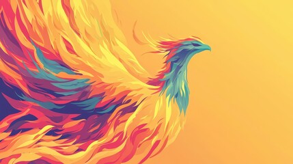 Obraz premium Vibrant Abstract Phoenix Rising with Fiery Color Palette