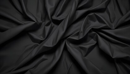 Obraz premium Tela negra oscura y arrugada con sombras y luces dramáticas