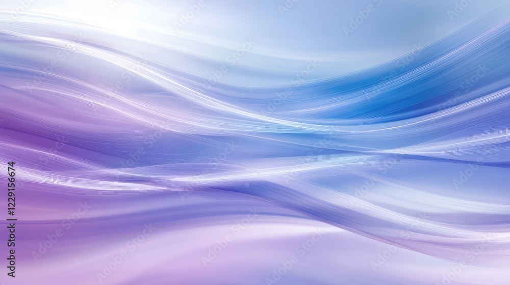 Poster abstract soft waves in blue and purple tones creating a serene and dreamy background ideal for creat