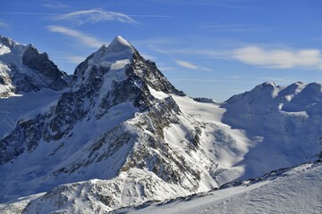 Obraz premium Piz Roseg seen from Corvatsch, Upper Engadine, Canton Graubünden, Switzerland, Europe