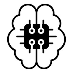 Brain Implant line glyph icon