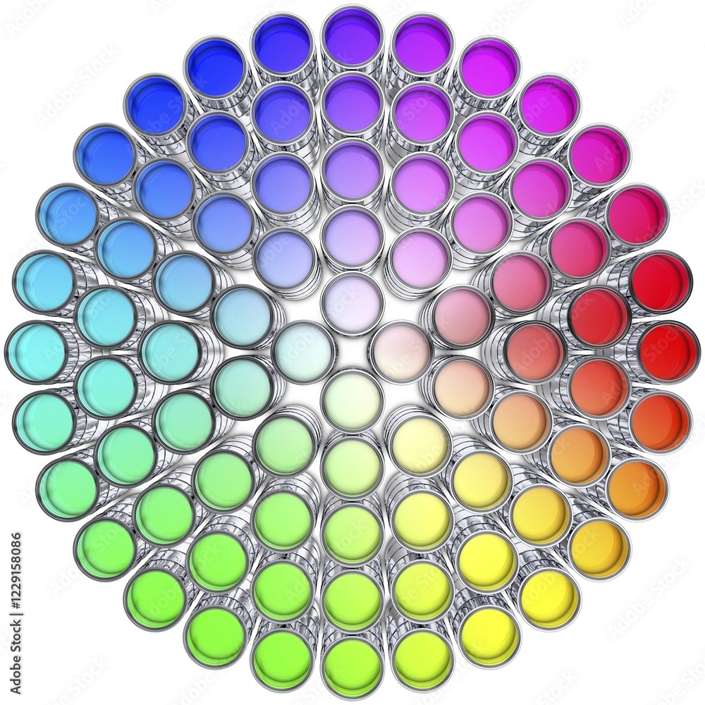 Poster 3d rendering of a color concept