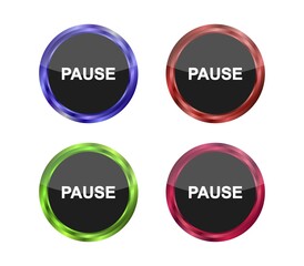 Pause button icon illustrated in vector on white background