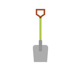 Shovel icon illustrated on white background
