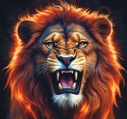 Fototapeta premium Illustration of lion.