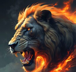 Naklejka premium Illustration of lion.