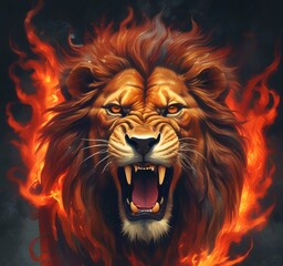 Fototapeta premium Illustration of lion.