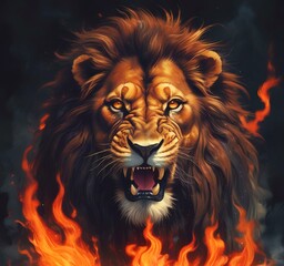 Fototapeta premium Illustration of lion.