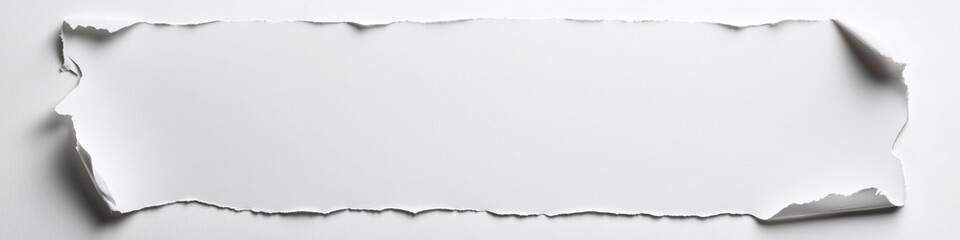 A piece of paper with rough edges on a white background, ideal for use in educational or creative projects where a unique texture is needed