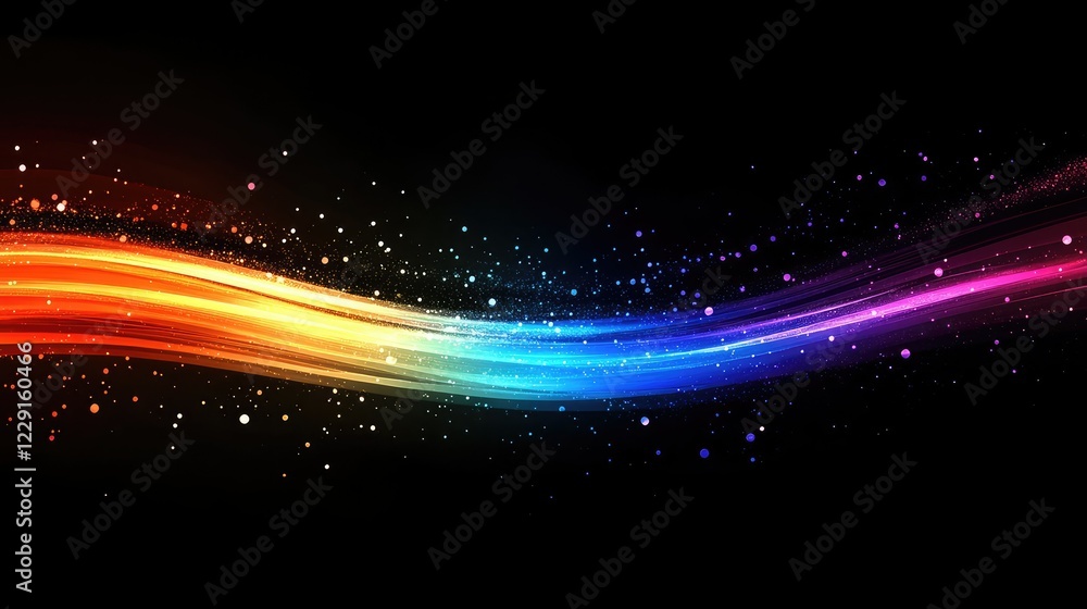 Aufkleber vibrant and colorful abstract background with fluid lines and sparkling effects perfect for creative
