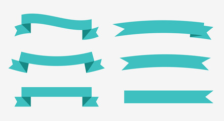 Obraz premium Teal Ribbon Banners