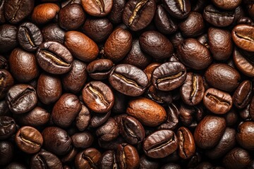 Fototapeta premium Variety of Coffee Beans in Rich Brown Color Palette for Inspiration