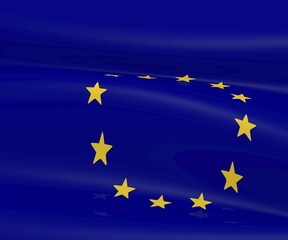 European flag, 3d image