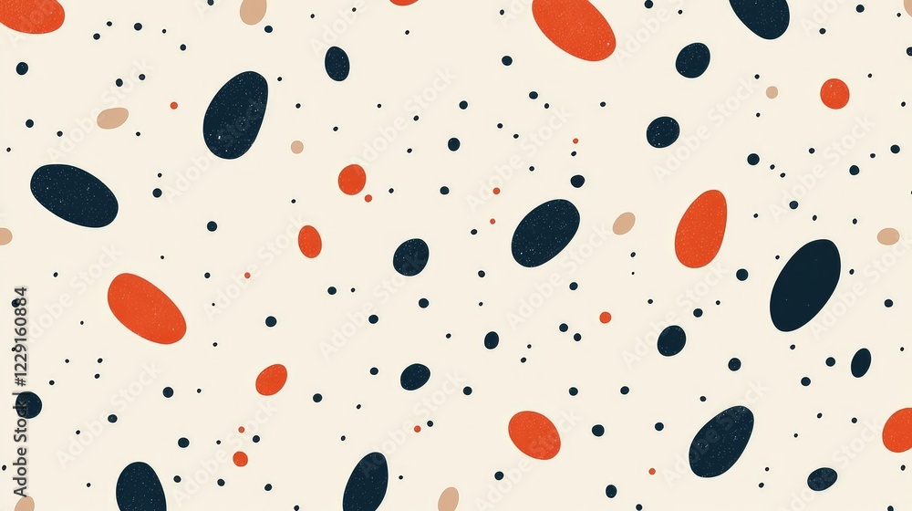 Poster Abstract Pattern with Colorful Shapes and Dots on Light Background