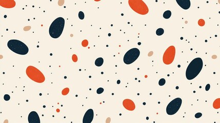 Abstract Pattern with Colorful Shapes and Dots on Light Background