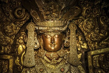 Buddha Statue, Golden Temple, Patan, Kathmandu Valley, Himalaya Region, Nepal, Asia
