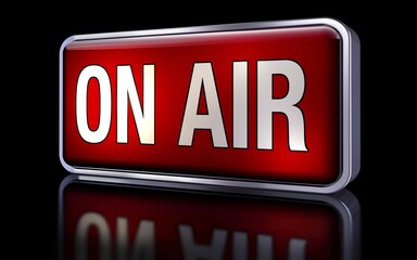 3D illustration of a on air icon