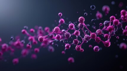 Molecular network of atoms and bonds abstract science digital art