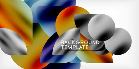 Bright circles with shadows abstract background