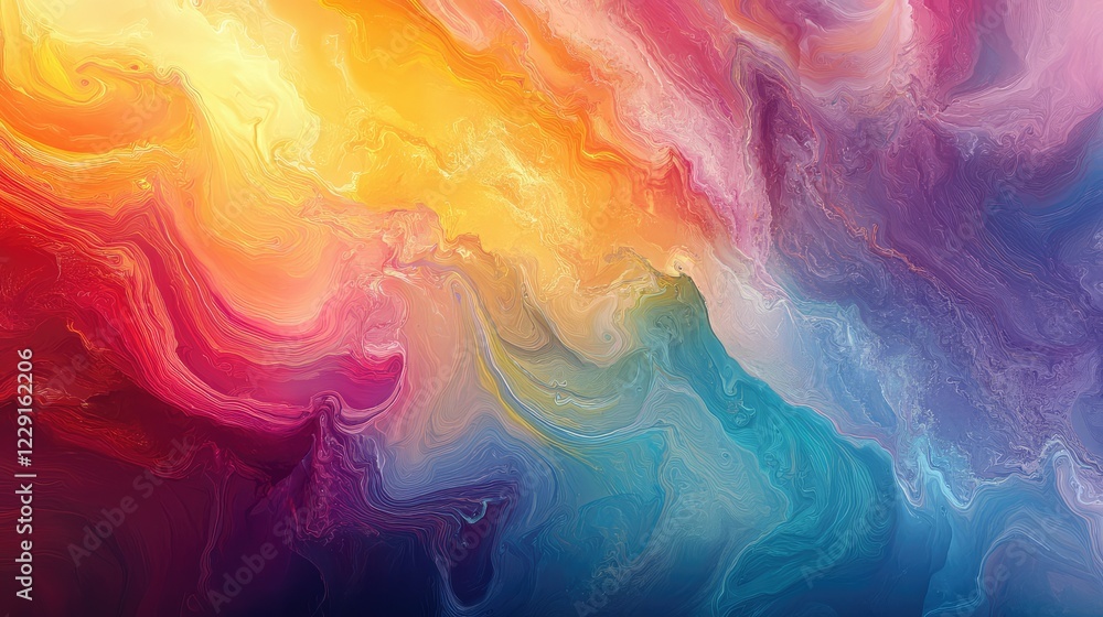 Poster vibrant abstract swirl with dynamic color blends capturing the essence of creativity and artistic ex