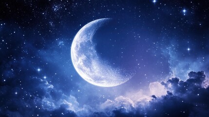 Fototapeta premium A celestial background with midnight blue and soft 3