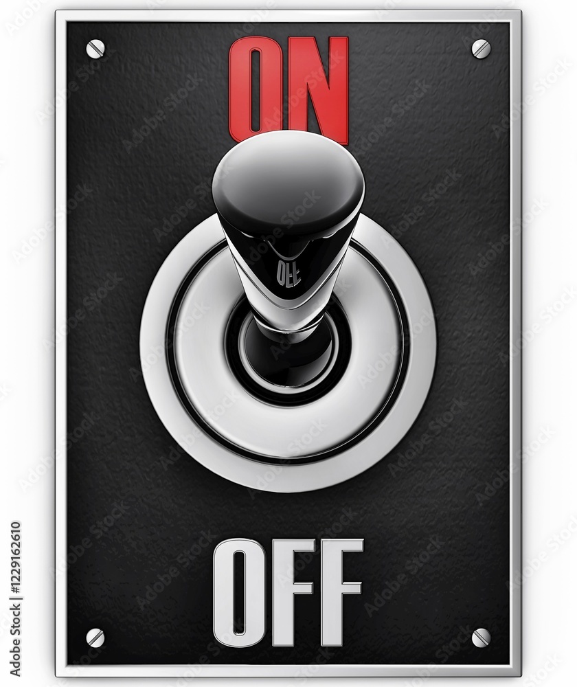 Poster high resolution 3d rendering of a turn on concept