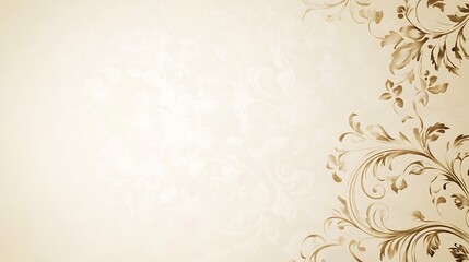 Elegant Beige Background With Floral Design